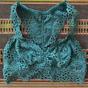 AERIE Eyelet Lace Floral Bralette Racerback Boho